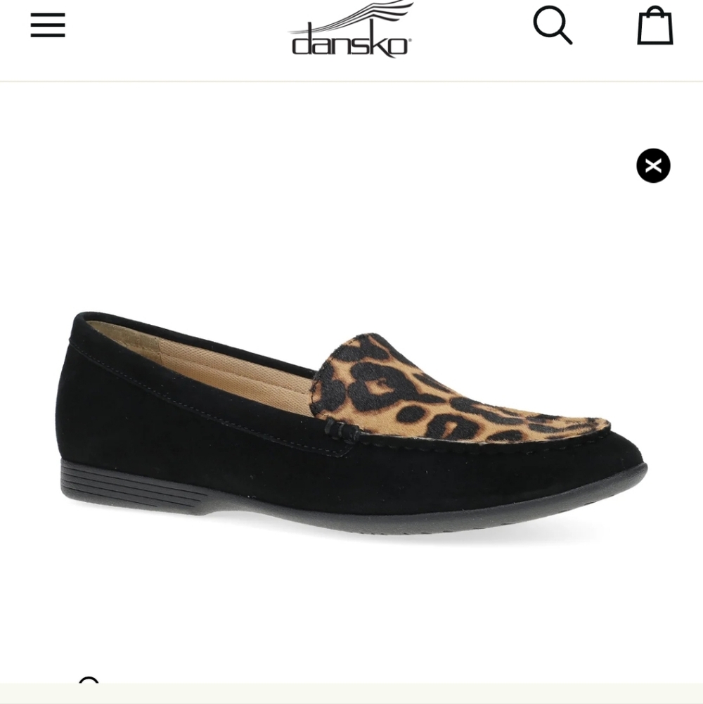Dansko Lori Suede Black/Leopard Loafers 40 nwot - Picture 9 of 10